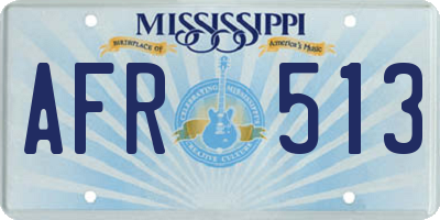 MS license plate AFR513