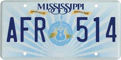 MS license plate AFR514