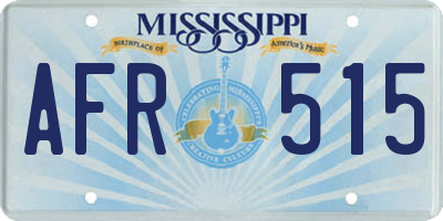 MS license plate AFR515