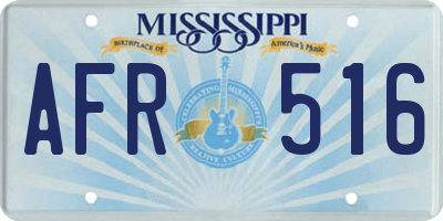 MS license plate AFR516