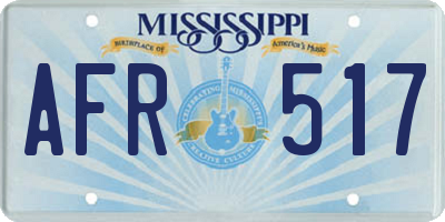 MS license plate AFR517