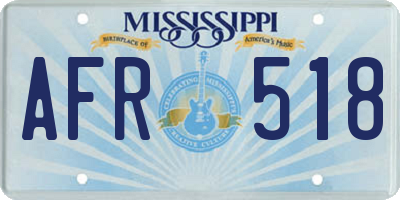 MS license plate AFR518