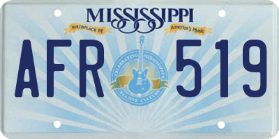MS license plate AFR519