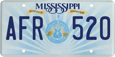 MS license plate AFR520