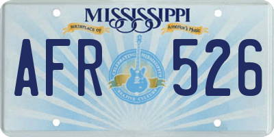 MS license plate AFR526