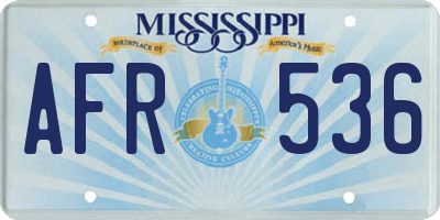 MS license plate AFR536