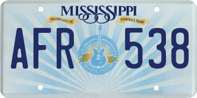MS license plate AFR538