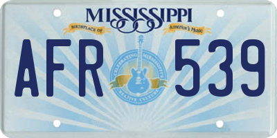 MS license plate AFR539