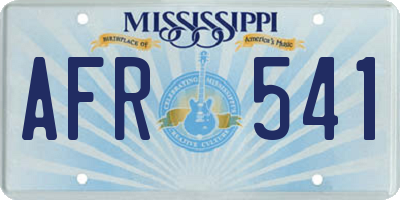 MS license plate AFR541