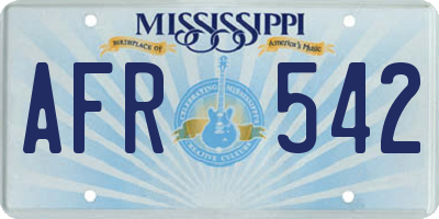MS license plate AFR542