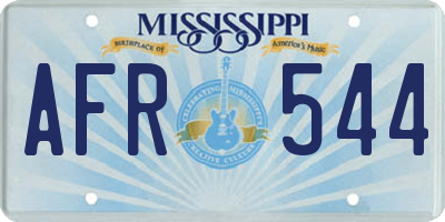 MS license plate AFR544