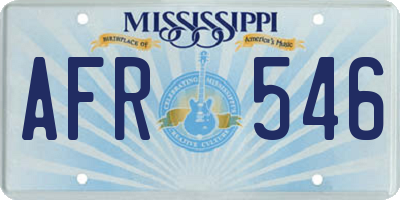 MS license plate AFR546