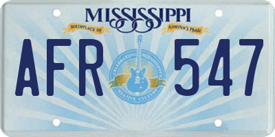 MS license plate AFR547