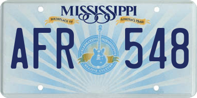 MS license plate AFR548