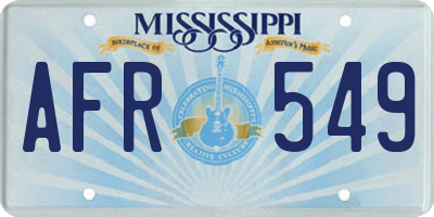 MS license plate AFR549