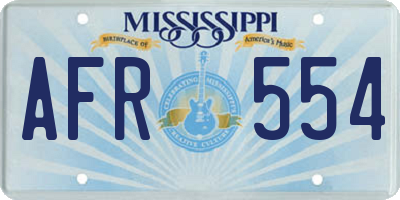 MS license plate AFR554