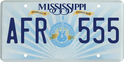MS license plate AFR555