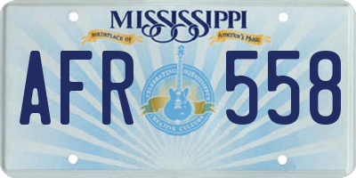 MS license plate AFR558