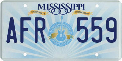 MS license plate AFR559