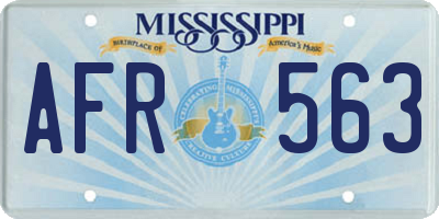 MS license plate AFR563