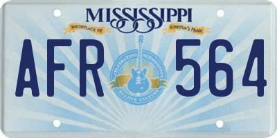 MS license plate AFR564