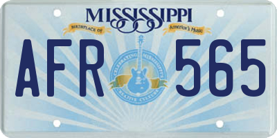 MS license plate AFR565
