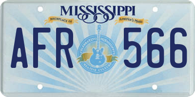 MS license plate AFR566