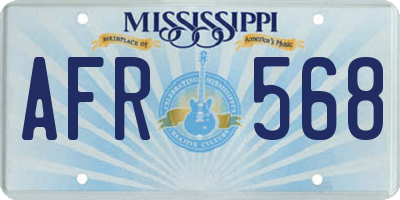 MS license plate AFR568