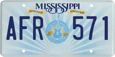 MS license plate AFR571