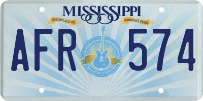 MS license plate AFR574