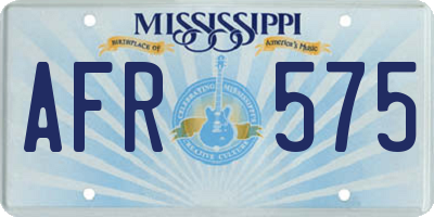 MS license plate AFR575