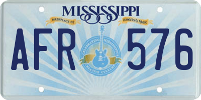 MS license plate AFR576