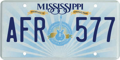 MS license plate AFR577