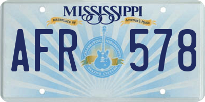 MS license plate AFR578