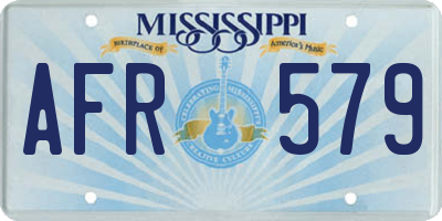 MS license plate AFR579