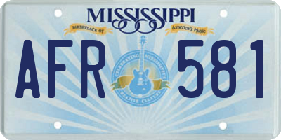 MS license plate AFR581