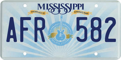 MS license plate AFR582