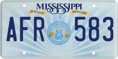 MS license plate AFR583