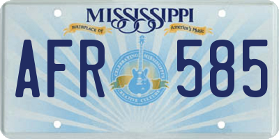 MS license plate AFR585