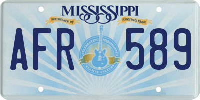 MS license plate AFR589