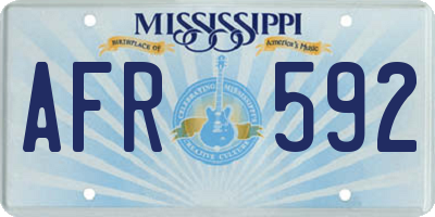 MS license plate AFR592