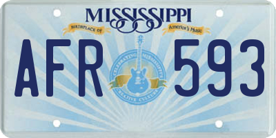 MS license plate AFR593