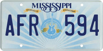 MS license plate AFR594