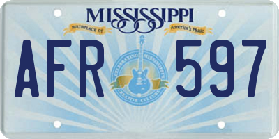 MS license plate AFR597