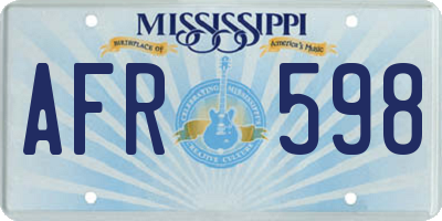 MS license plate AFR598