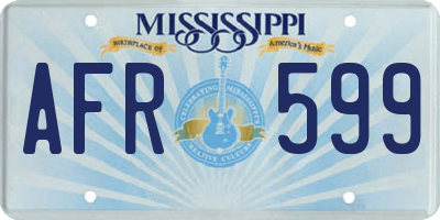 MS license plate AFR599