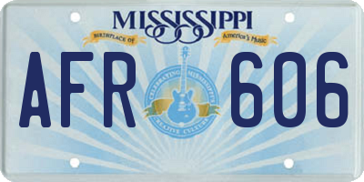 MS license plate AFR606