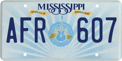 MS license plate AFR607