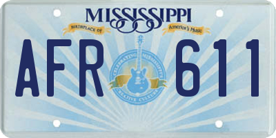 MS license plate AFR611