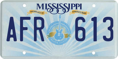 MS license plate AFR613
